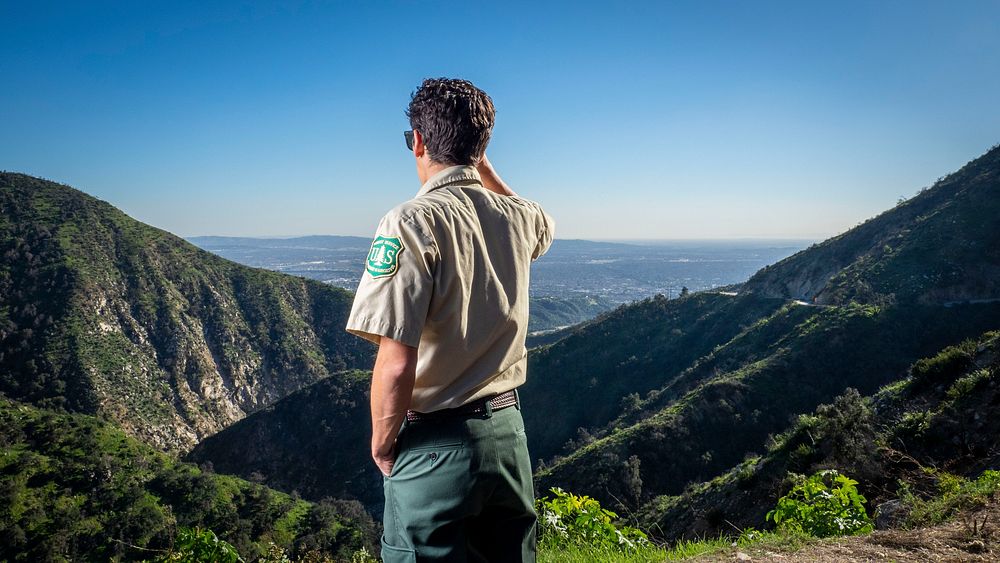 Environmental Engineer Kevin Hernandez on the Angeles National Forest, high on the San Gabriel Mountains, outside of the…