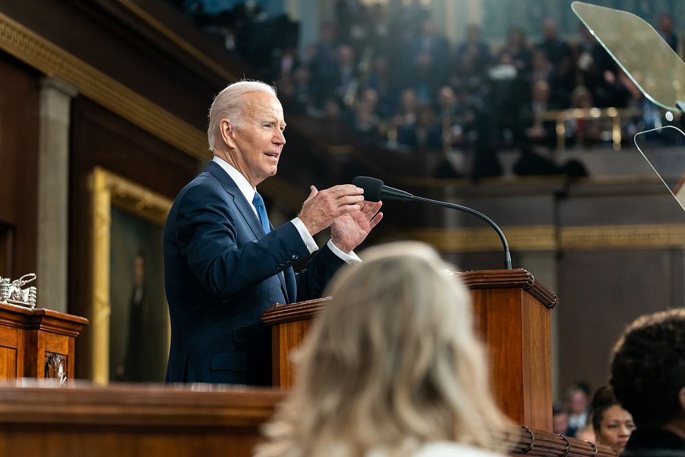 President Joe Biden delivers his State of the Union address, Tuesday, February 7, 2023, on the House floor of the U.S.…