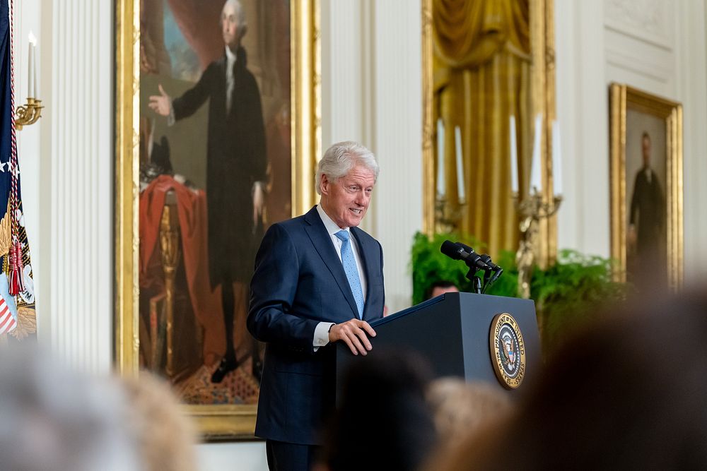 Former President Bill Clinton delivers remarks at an event marking the 30th anniversary of the Family and Medical Leave Act…