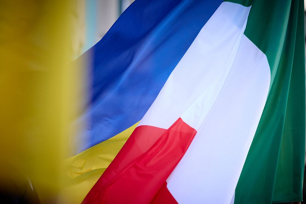 Flag of Italy and Ukraine.