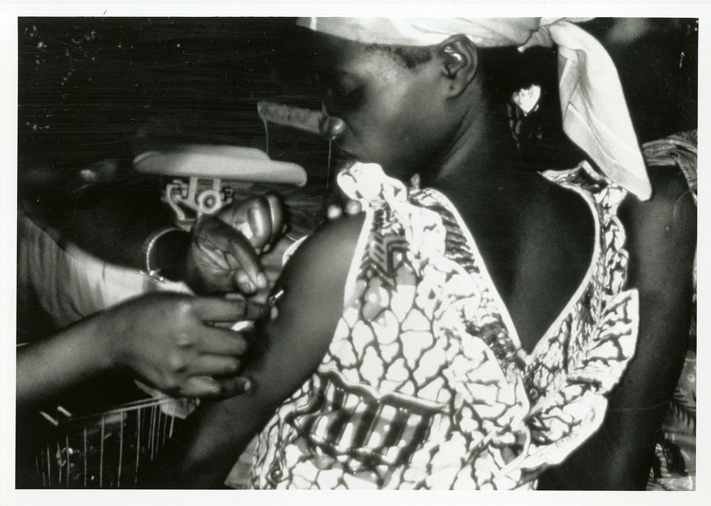 Immunization of a Pregnant woman with Tetanus Toxoid Vaccine.