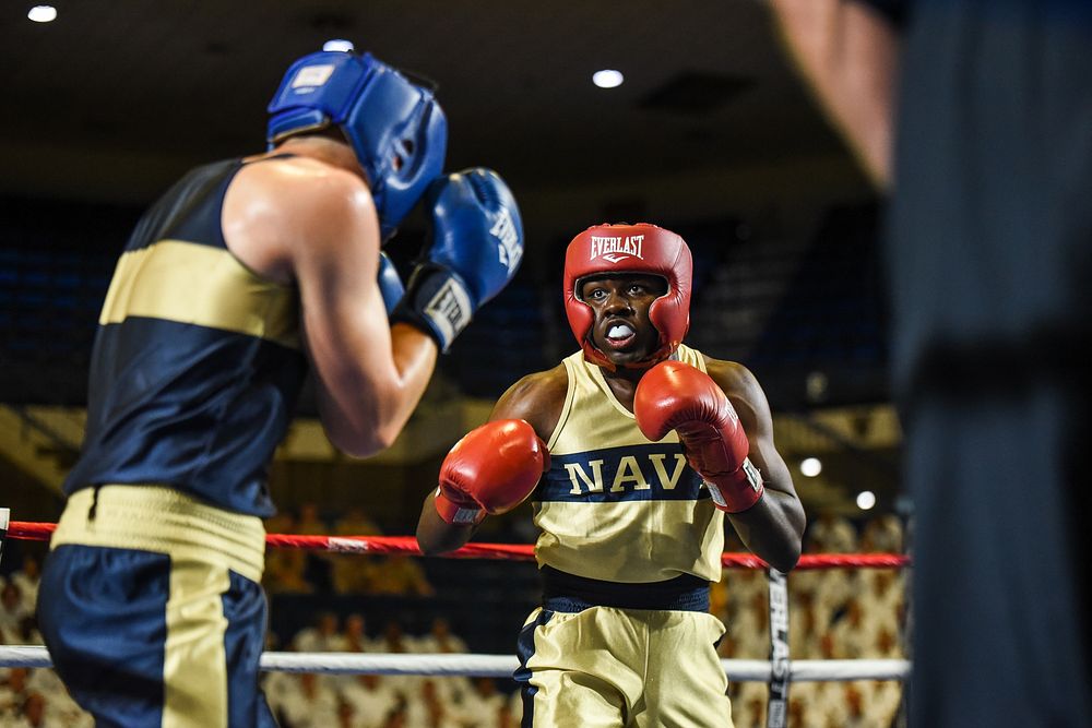 The United States Naval Academy Class of 2026, participate in a boxing smoker during Plebe Summer, a demanding…
