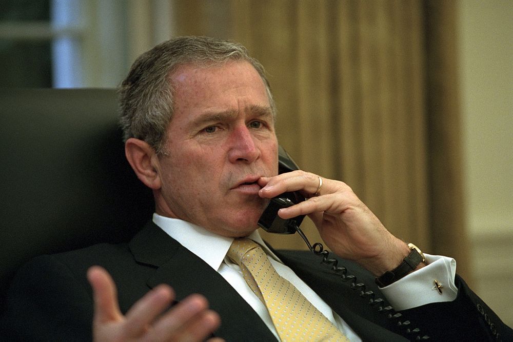 911: President George W. Bush Telephone Call to South Korea President, 09/19/2001. Original public domain image from Flickr