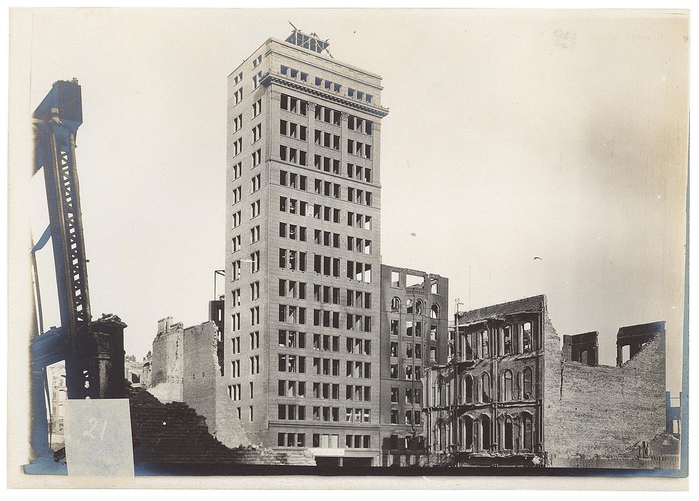 Photograph of the West Front of the New Chronicle Building Showing Damage by the San Francisco Earthquake of 1906, 1906.…
