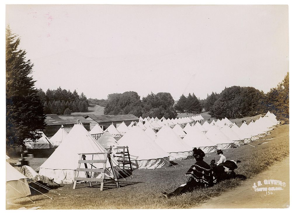 Photograph of a Camp in Golden Gate Park Under Military Control After the 1906 San Francisco Earthquake, 1906. Original…