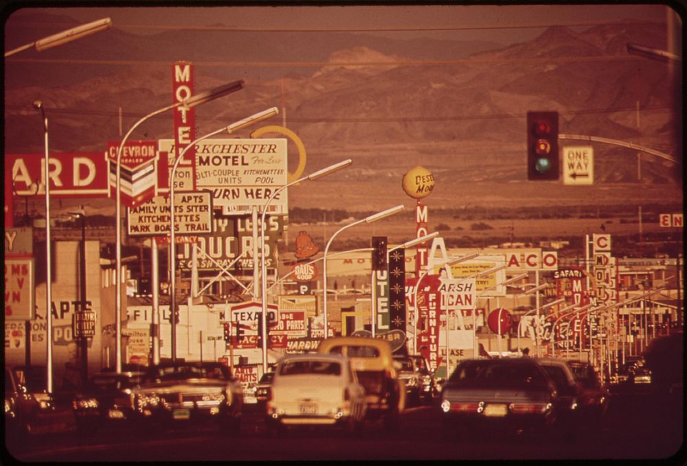 Street scene in east Las Vegas, May 1972. Photographer: O'Rear, Charles. Original public domain image from Flickr