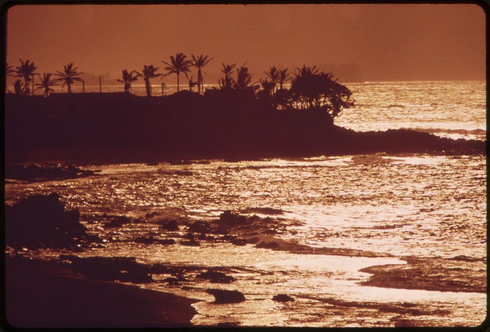 Late afternoon surf at Maliko Bay, November 1973. Photographer: O'Rear, Charles. Original public domain image from Flickr
