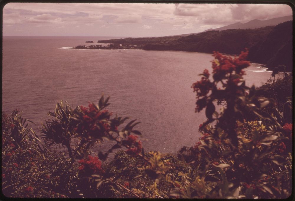 Honomanu Bay lies in a conservation district of the island, November 1973. Photographer: O'Rear, Charles. Original public…