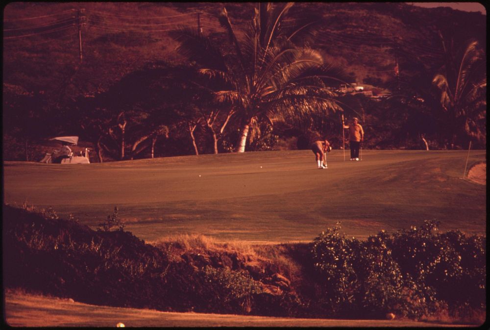 Golf course built on lava bed near Kailua on the west coast makes good use of land which might not have been suitable for…