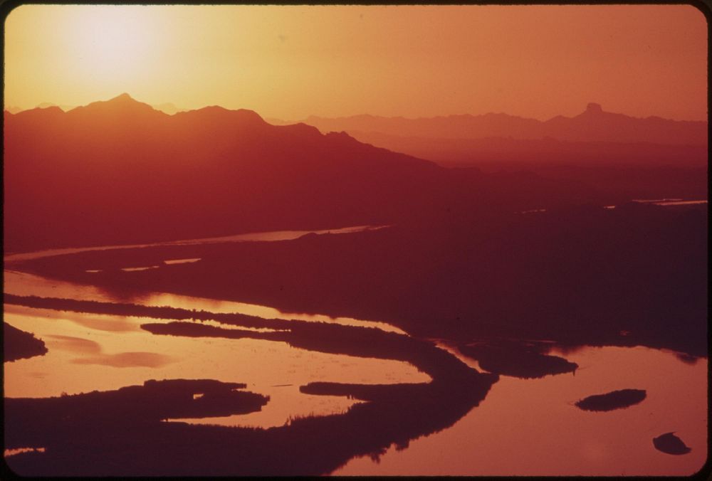Colorado River at sunrise--30 miles north of Yuma, May 1972. Photographer: O'Rear, Charles. Original public domain image…