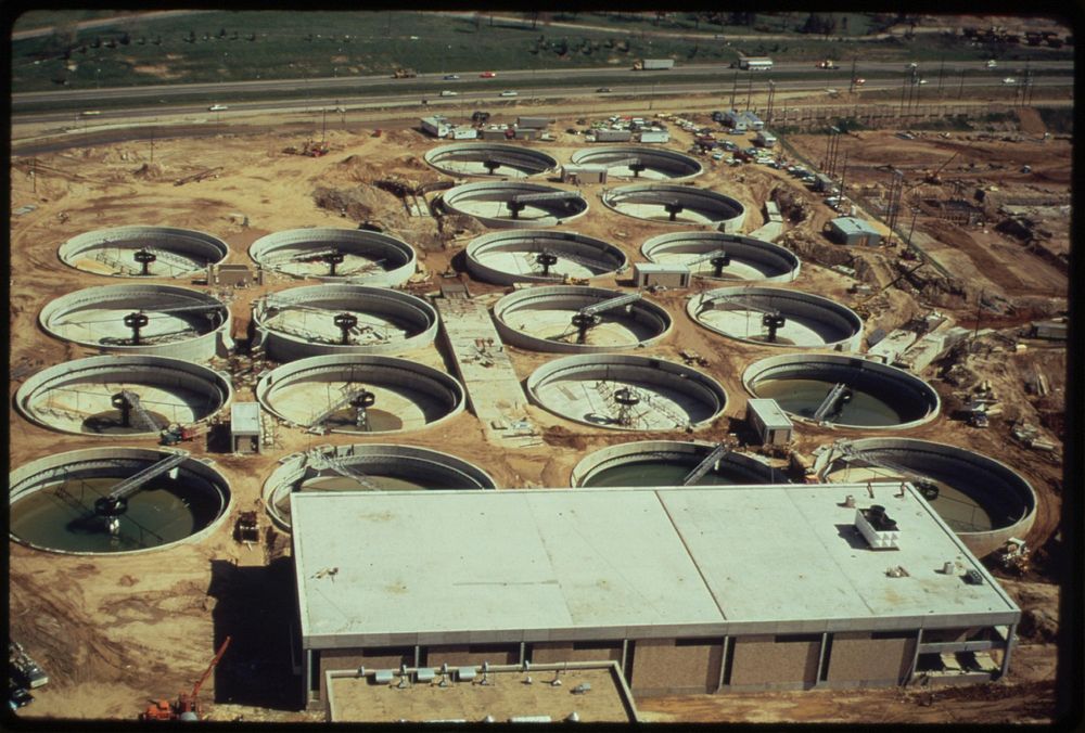 Aeration Tanks At The Blue Plains Sewage Treatment Plant On The Anacostia River, April 1973