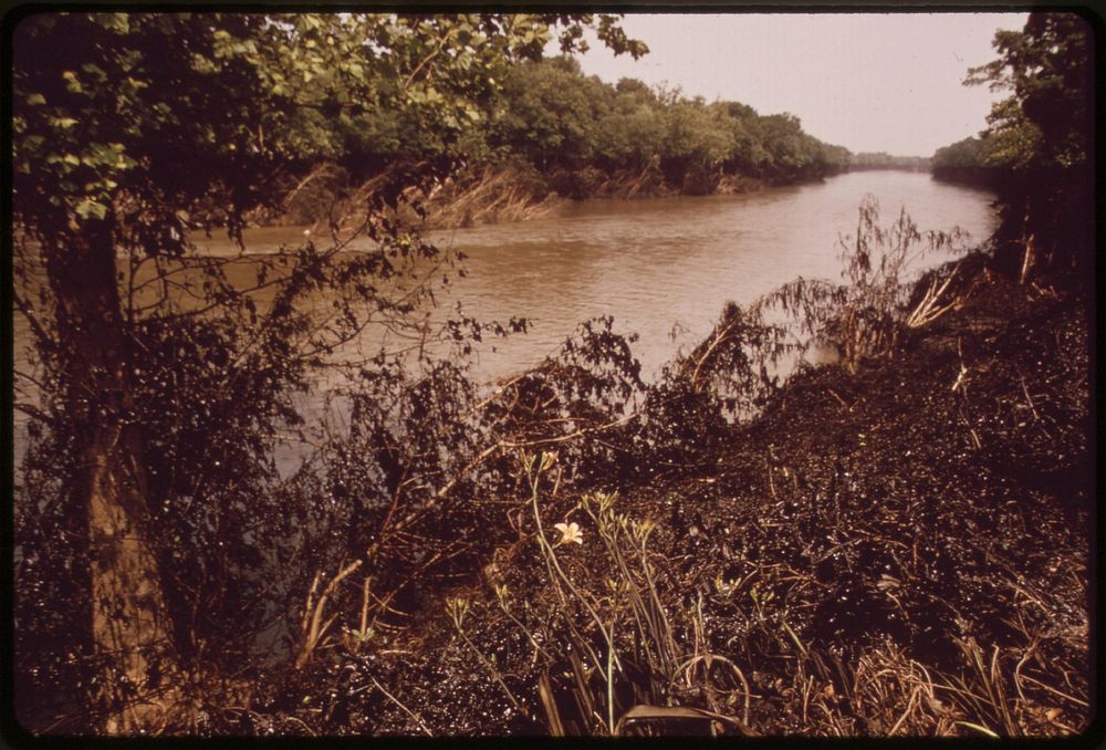 Oil Spill On Schuykill River, July 1972. Photographer: Swanson, Dick. Original public domain image from Flickr