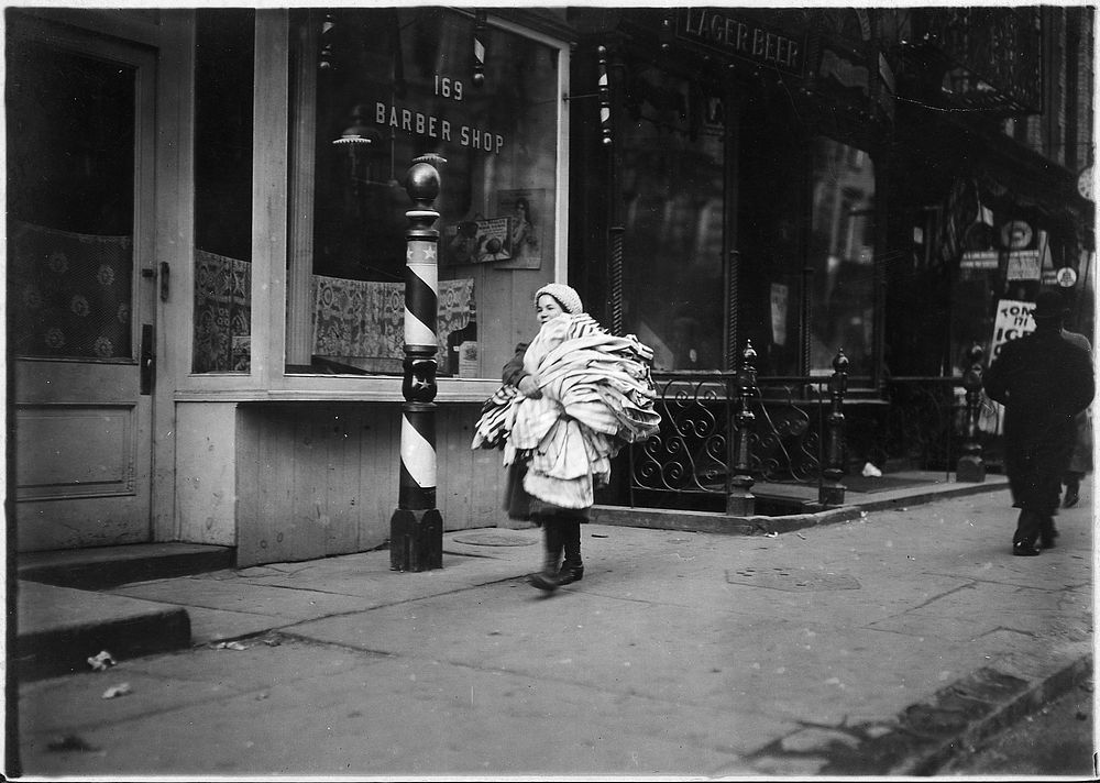 A load of kimonos just finished. Girl very reticent. New York City, February 1912. Photographer: Hine, Lewis. Original…