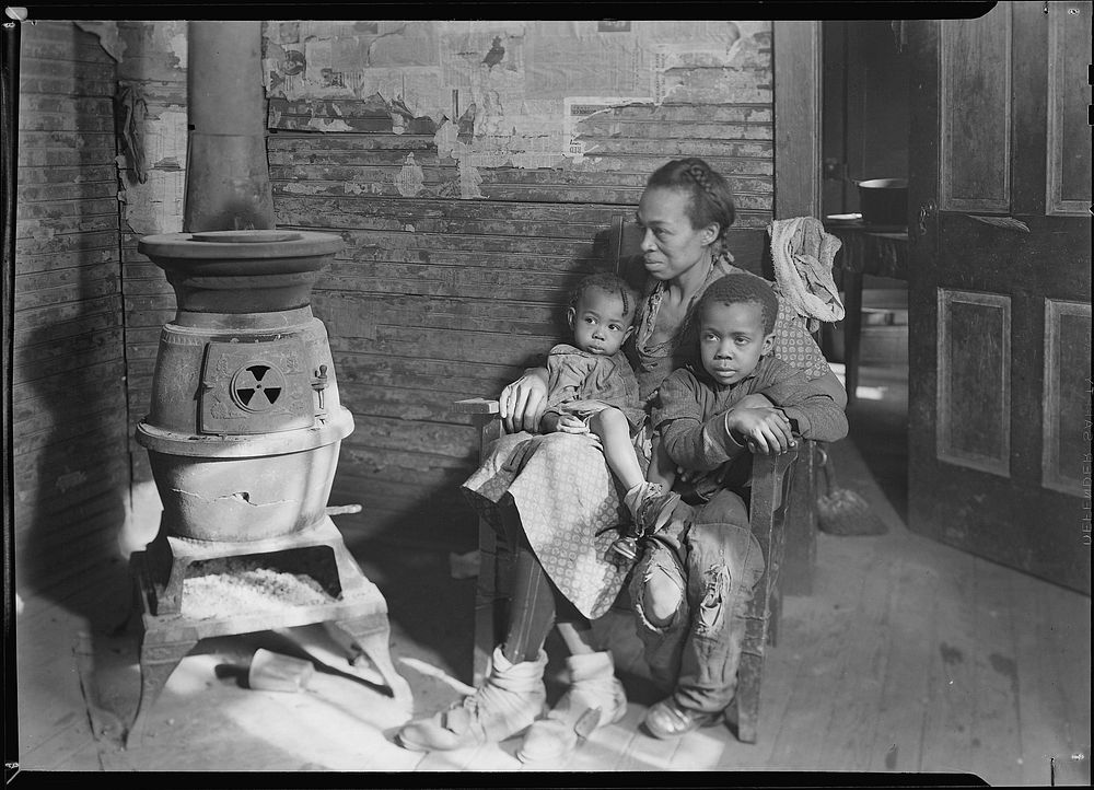 Scott's Run, West Virginia. Johnson family - father unemployed, March 1937. Photographer: Hine, Lewis. Original public…
