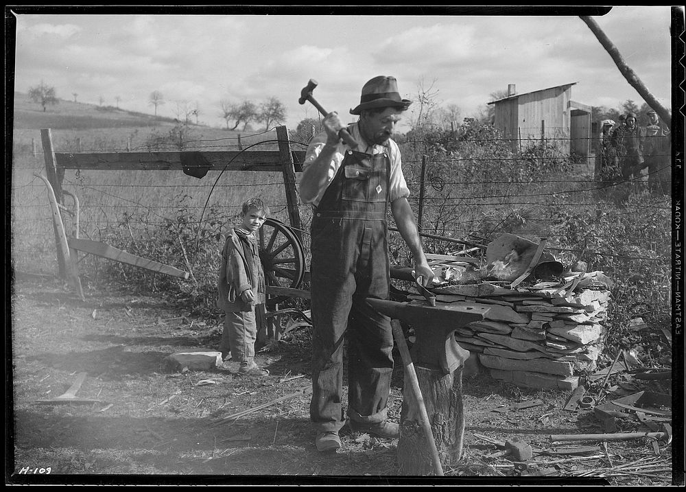 S. J. Barley, Rural Route #2, LaFollette, Tennessee, November 1933. Photographer: Hine, Lewis. Original public domain image…