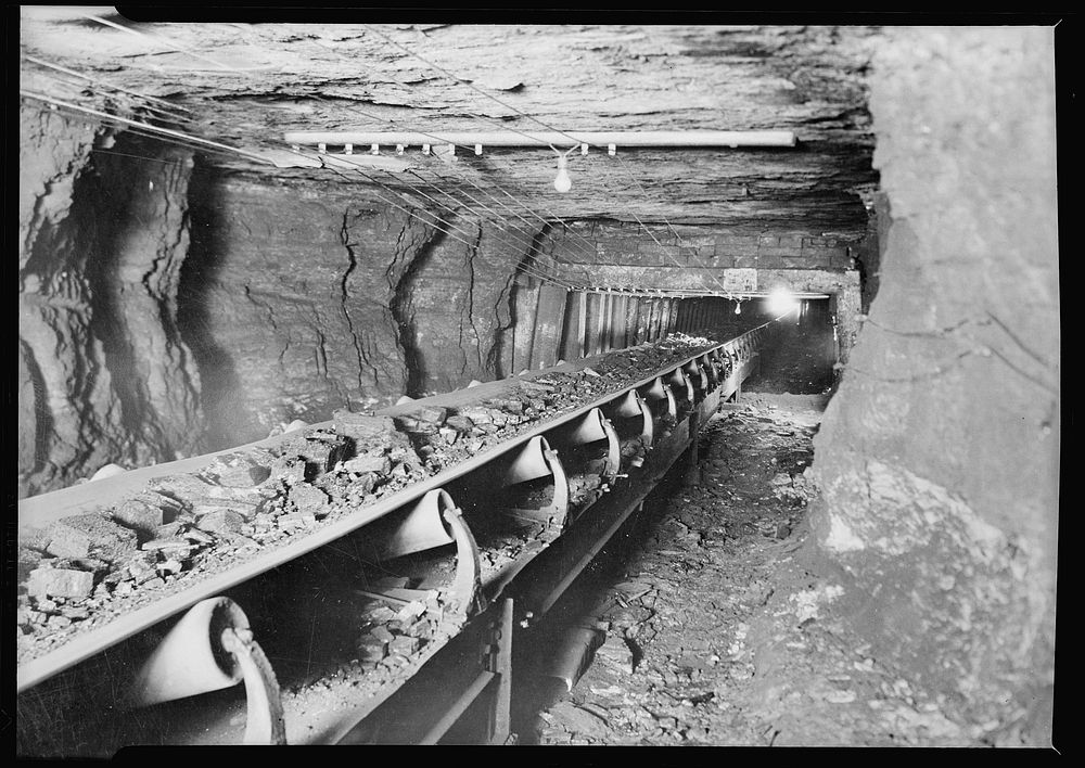 Mining equipment - conveyor, 1936. Photographer: Hine, Lewis. Original public domain image from Flickr
