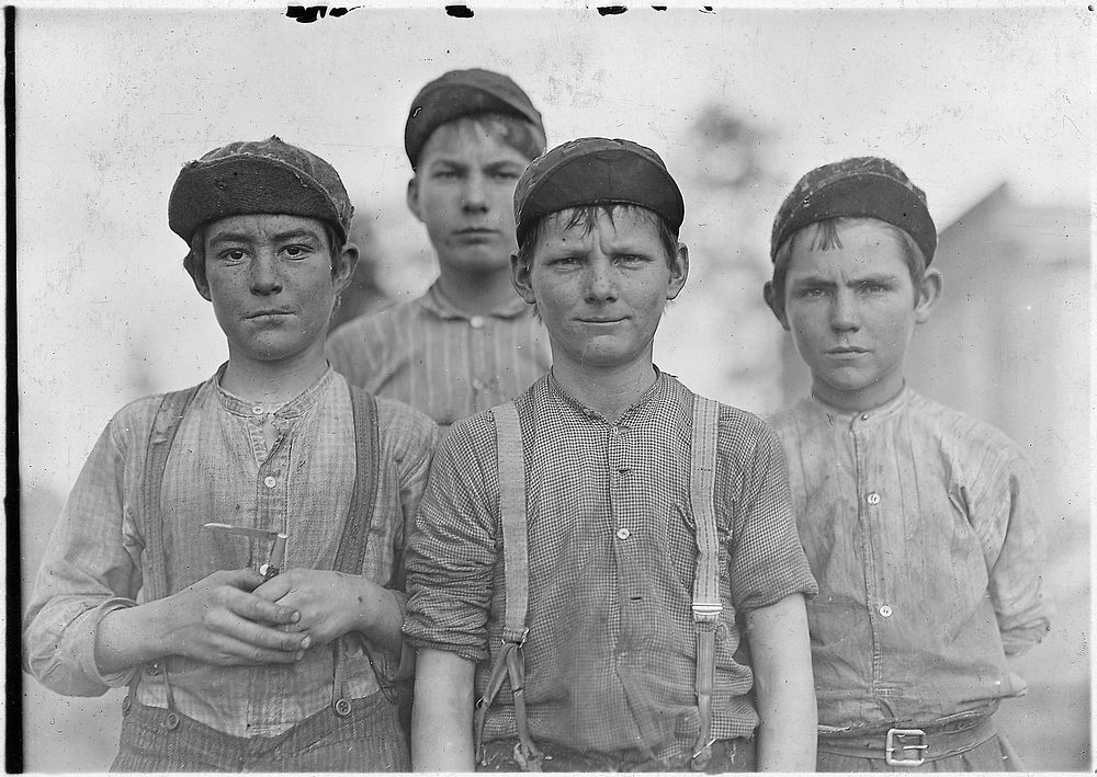Some doffer boys. Macon, Ga, January 1909. Photographer: Hine, Lewis. Original public domain image from Flickr