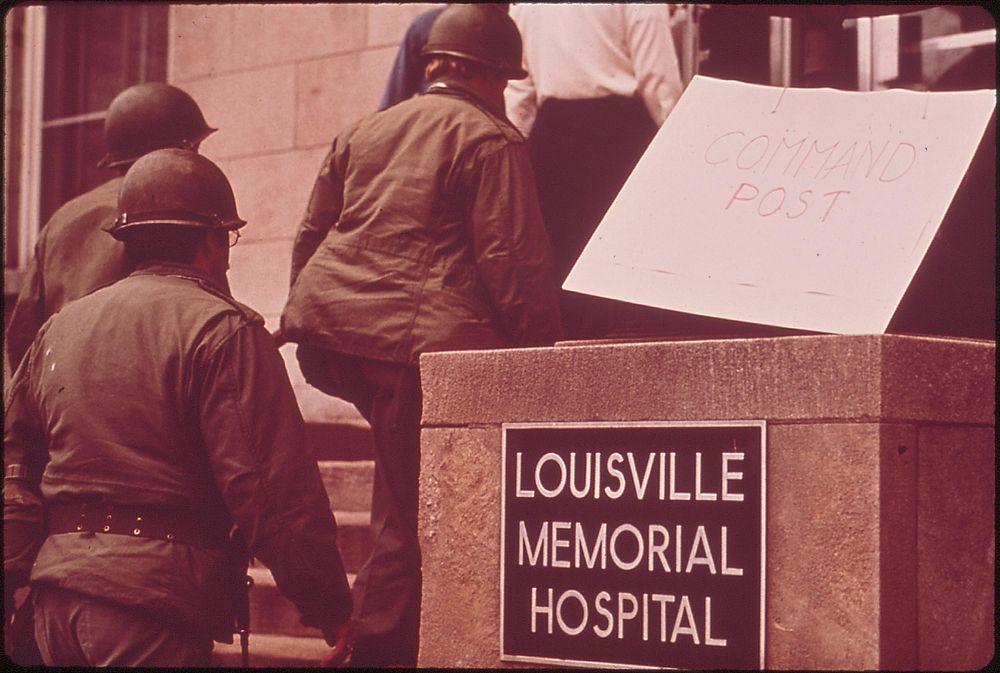 Police And National Guardsmen Maintain Law And Order During The Evacuation, June 1972. Photographer: Strode, William.…
