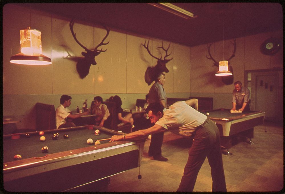 Pool Hall, April 1972. Photographer: Strode, William. Original public domain image from Flickr