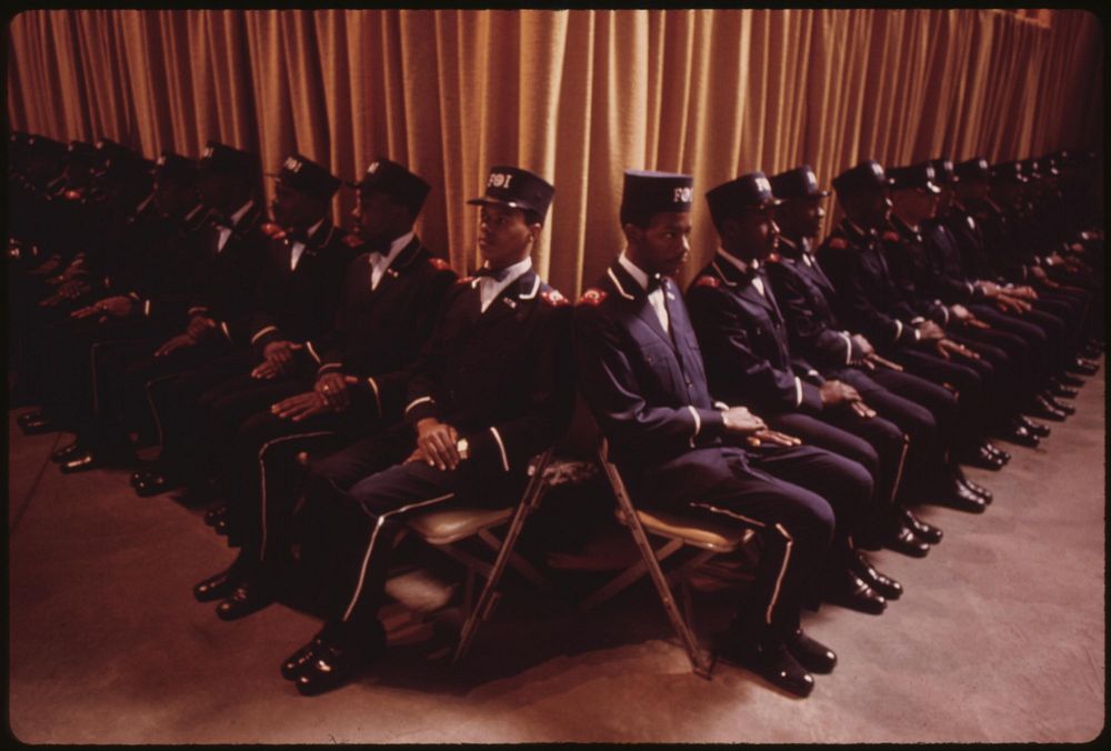 "The Fruit Of Islam", A Special Group Of Bodyguards For Muslim Leader Elijah Muhammad, Sit At The Bottom Of The Platform…