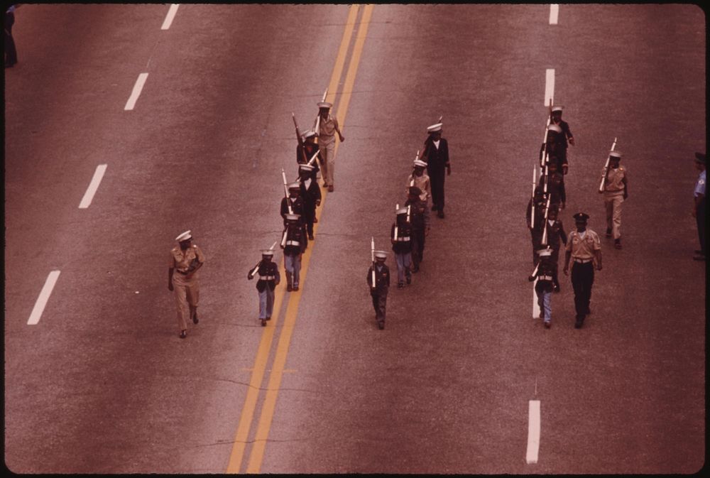 The Kadats Of America, Chicago's Most Loved Young Black Drill Team, Performing In One Of Many Area Parades, 08/1973.…