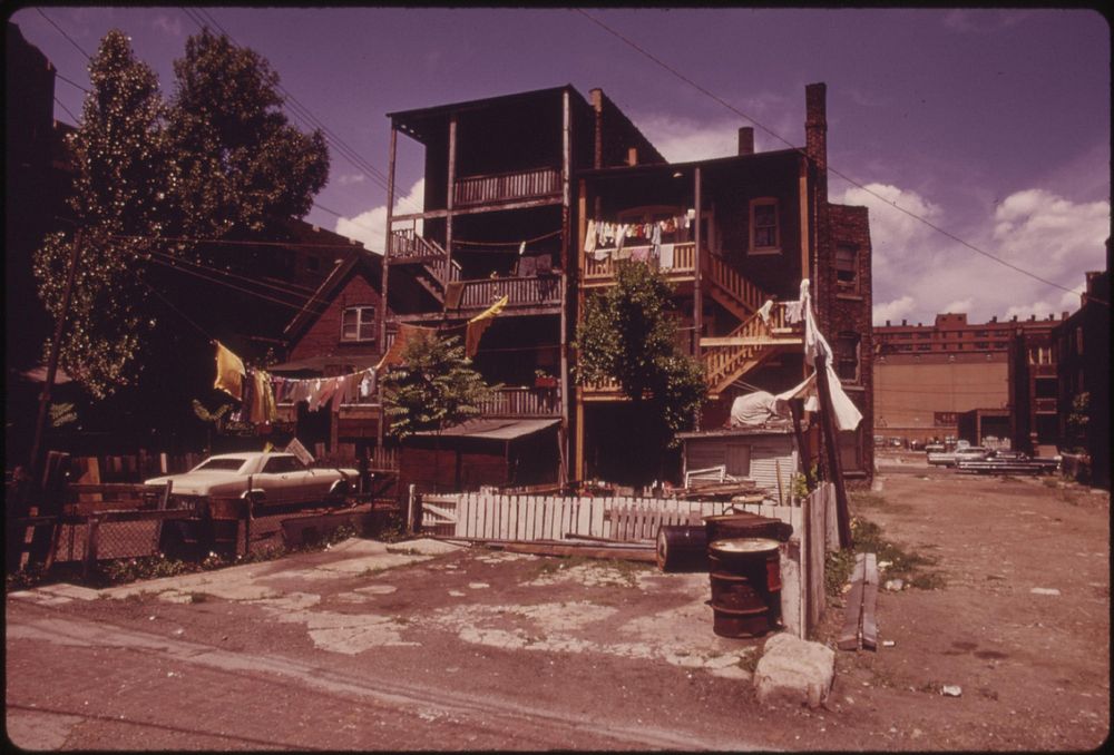 Black Community Older Housing On Chicago's West Side. This Area In 1973 Had Not Quite Recovered From The Riots And Fires…