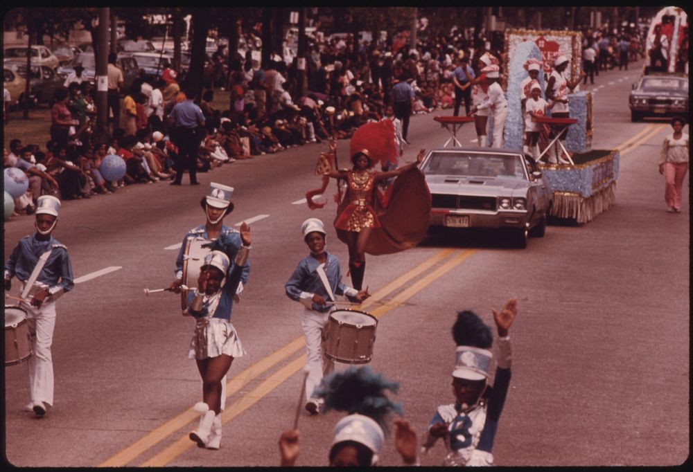 A Portion Of The Bud Billiken Day Parade Along Dr. Martin L King Jr. Drive On Chicago's South Side, 08/1973. Photographer:…