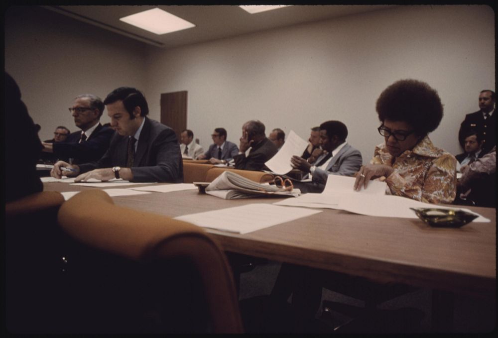 Black Members Of The Chicago City Council During A Budget Hearing, 10/1973. Photographer: White, John H. Original public…