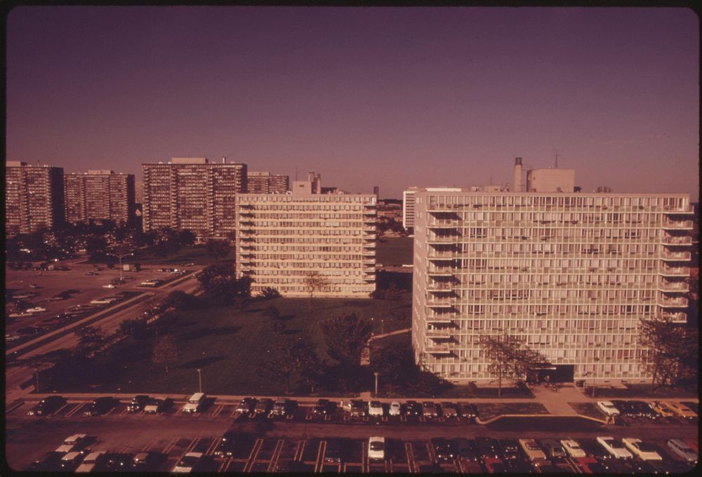 Lake Meadows Apartment Complex On Chicago's South Side Inhabited 70% By Blacks, 03/1974. Photographer: White, John H.…