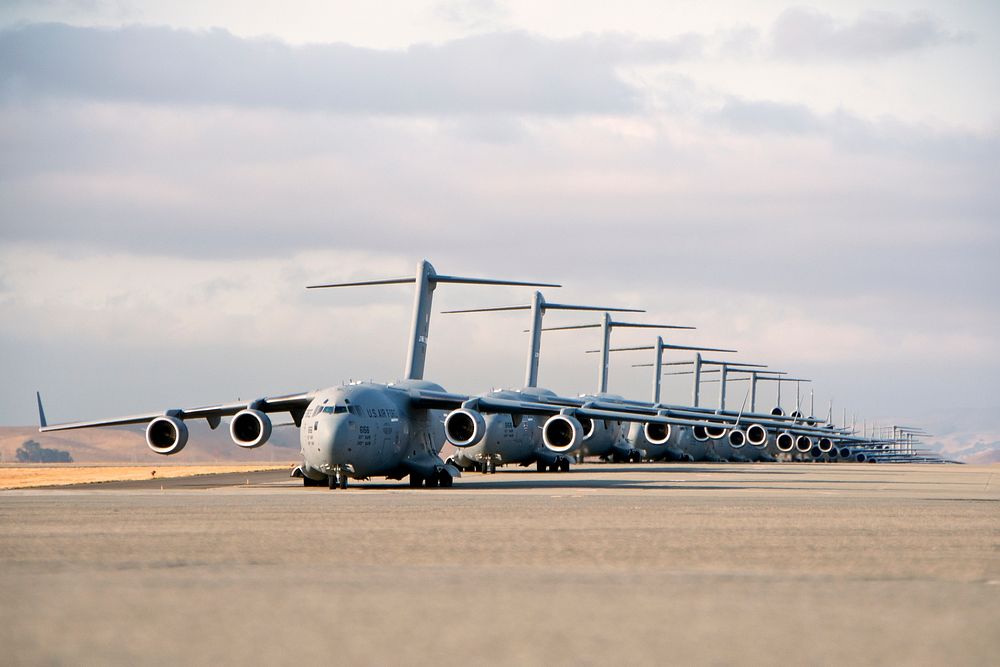 Seven U.S. Air Force C-17 Globemaster III aircraft, 11 KC-10 Extender aircraft and four C-5 Galaxy aircraft assigned to the…