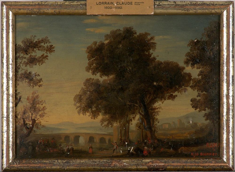Italian landscape, copy after claude lorrain, 1835 - 1853
