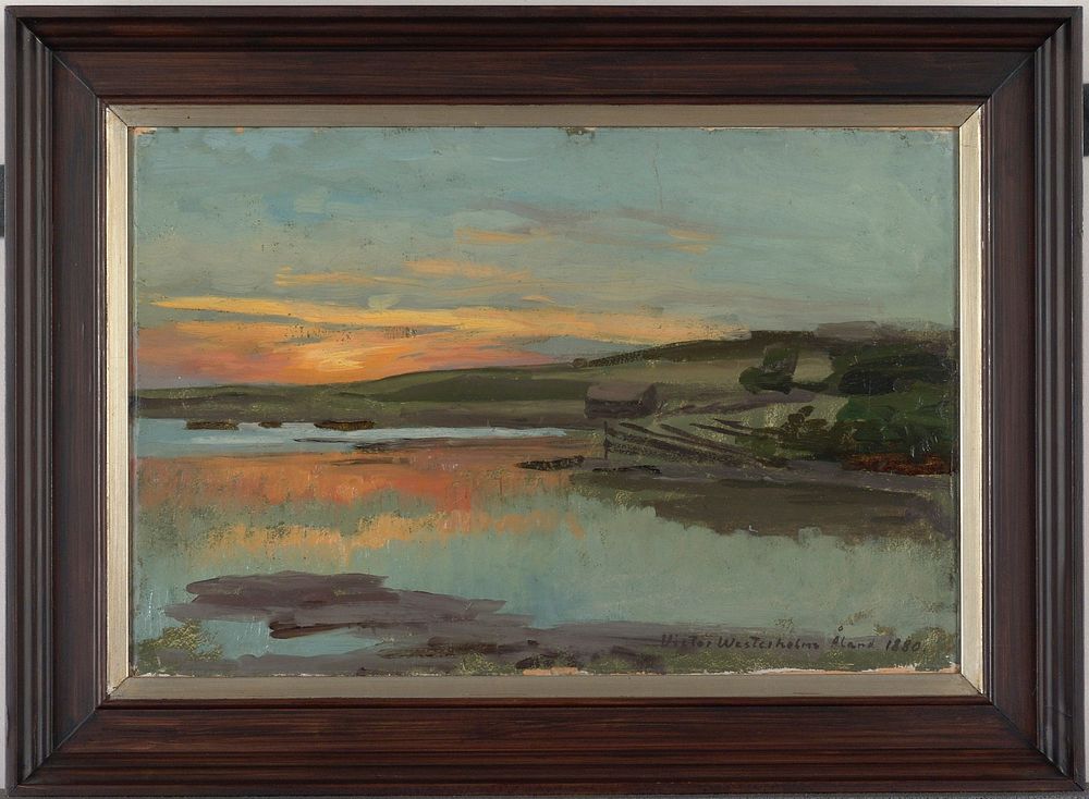 Auringonlasku merenlahdella, 1880