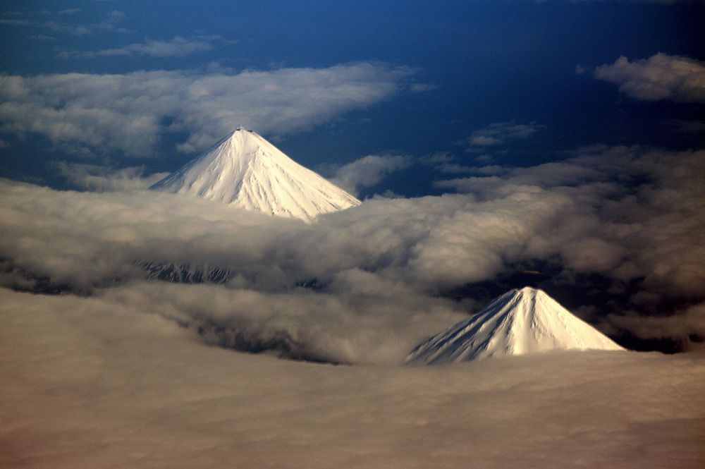 Top view of volcanoes