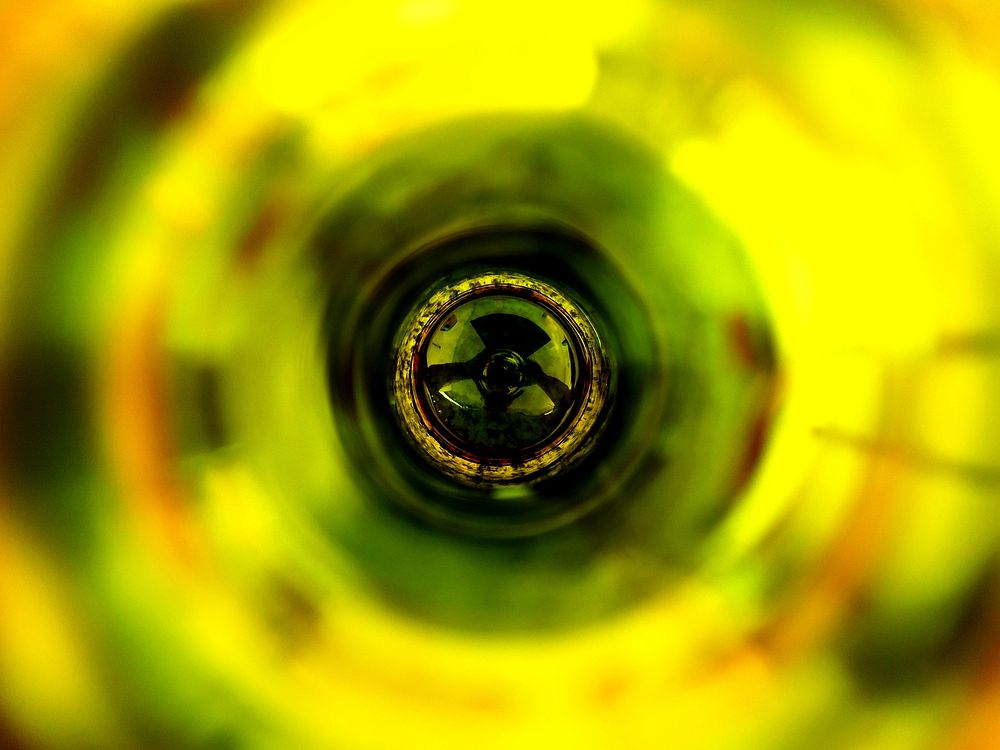 Inside wine bottle
