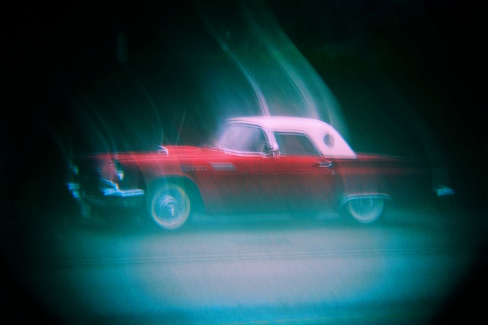 Car by retro old holga lens