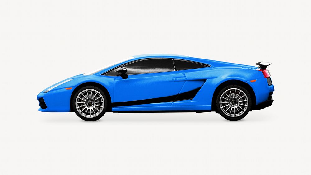 Blue sport car isolated image on white