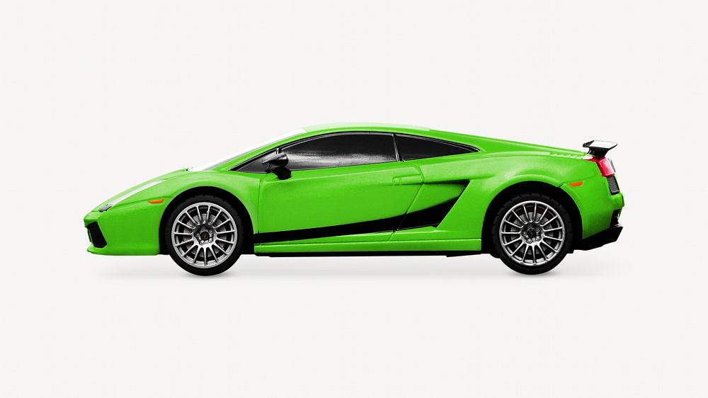 Green sport car isolated image on white