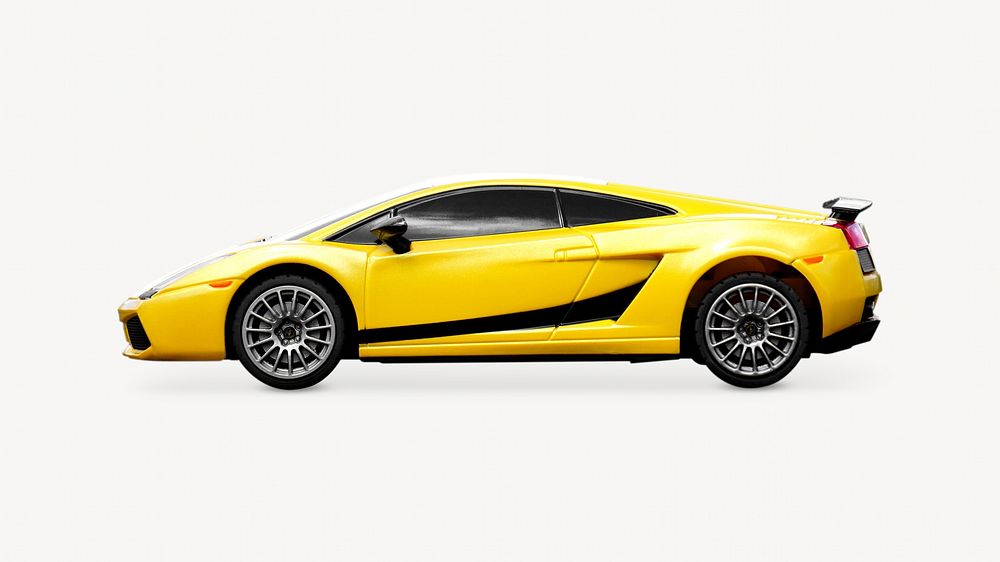 Yellow sport car isolated image on white