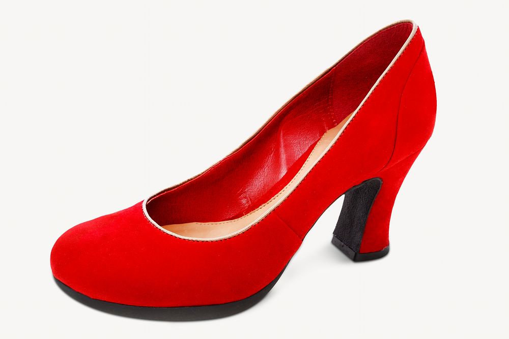 Red heel shoe, isolated object