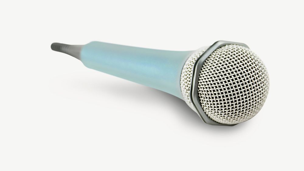 Blue microphone isolated graphic psd