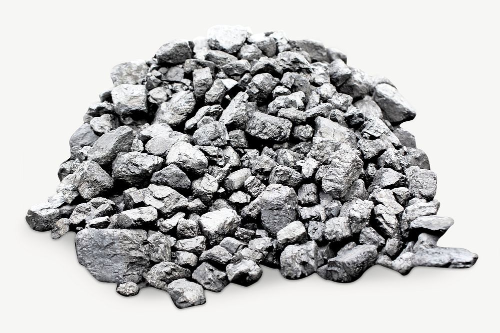 Coal rocks isolated object psd