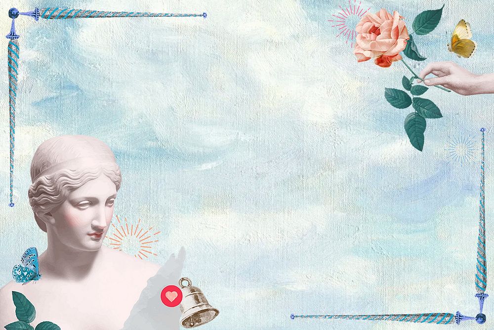 Online dating aesthetic background, Greek Goddess remix