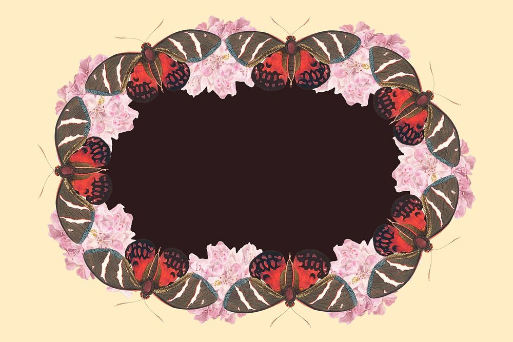 Abstract butterfly frame background, beige design