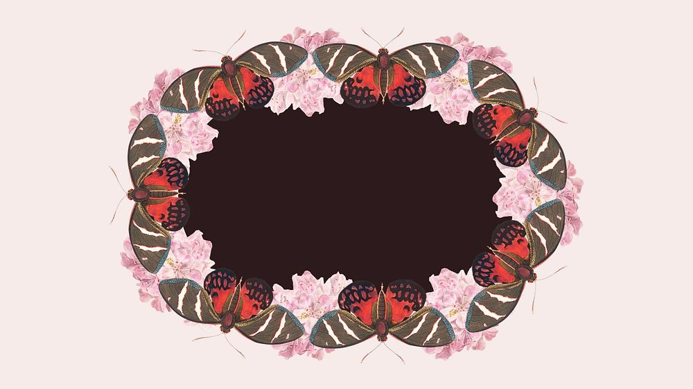 Abstract butterfly frame HD wallpaper, pink background