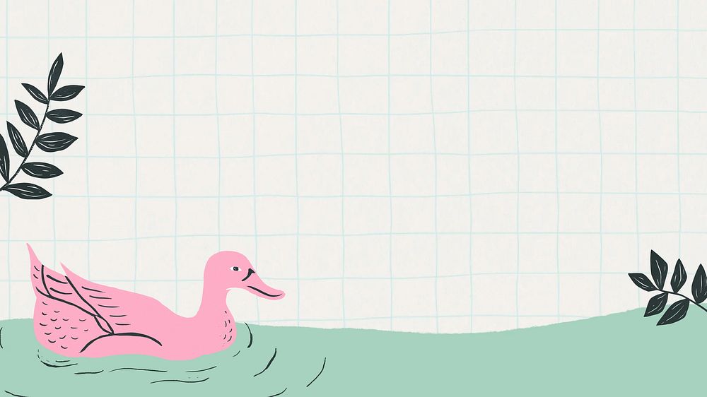 Duck grid computer wallpaper, animal illustration