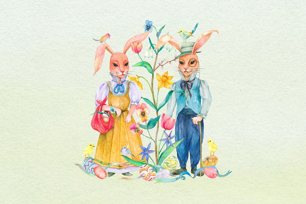 Vintage Easter illustration background