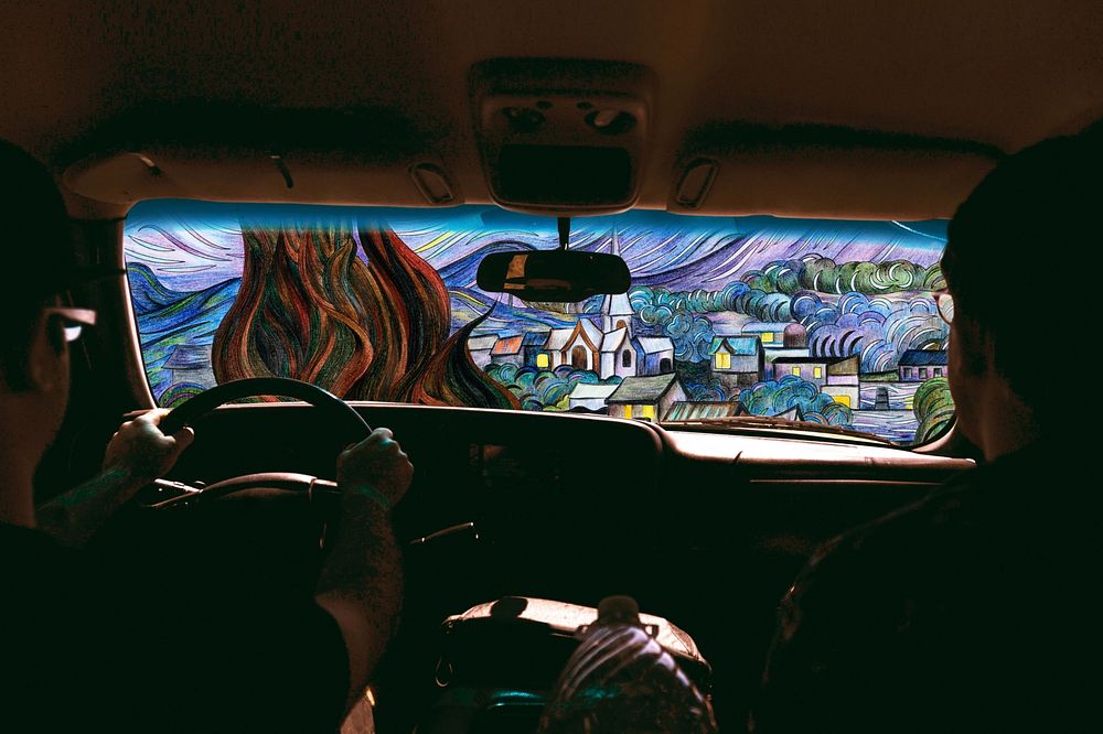 Road trip background, driving art remix. Remixed by rawpixel.