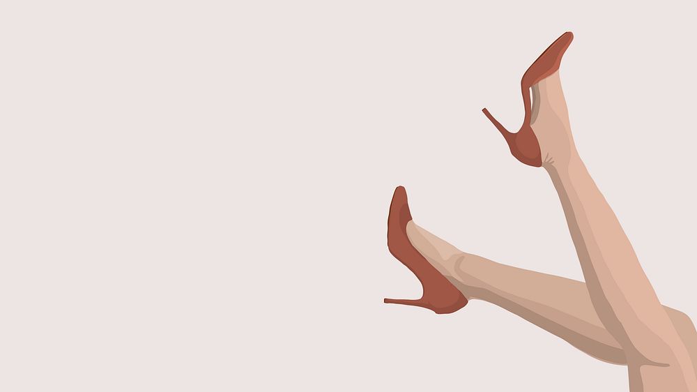 Legs & red heels, desktop wallpaper, aesthetic illustration