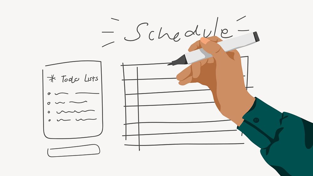 Business schedule computer wallpaper, vector illustration
