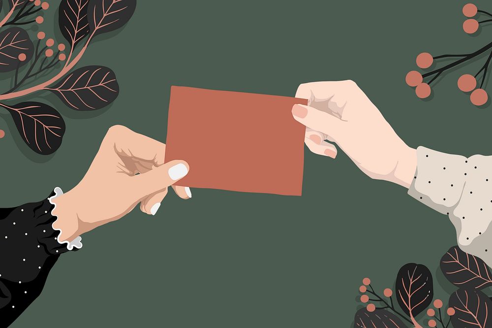 Card in hand vector illustration background